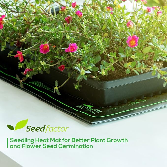 MET Certified 2 Pack Seedling Heat Mat, Seedfactor Waterproof Durable Germination Station Heat Mat, Warm Hydroponic Heating Pad for Indoor Home Gardening Seed Starter(10" X 20")
