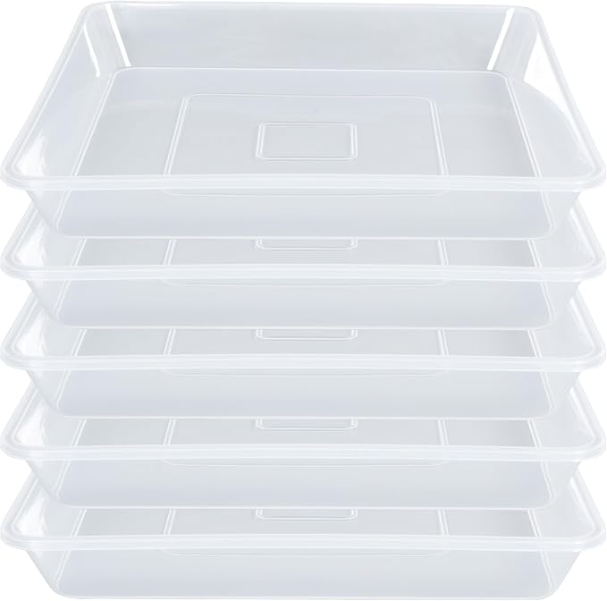 LWALRS Square Plant Saucer 6 Inch 5 Pack, Strong Clear Plastic Flower Plant Pot Saucer, Square Planters for Indoors and Outdoors Plants, Garden Plant Saucers for Pots Plant Trays.