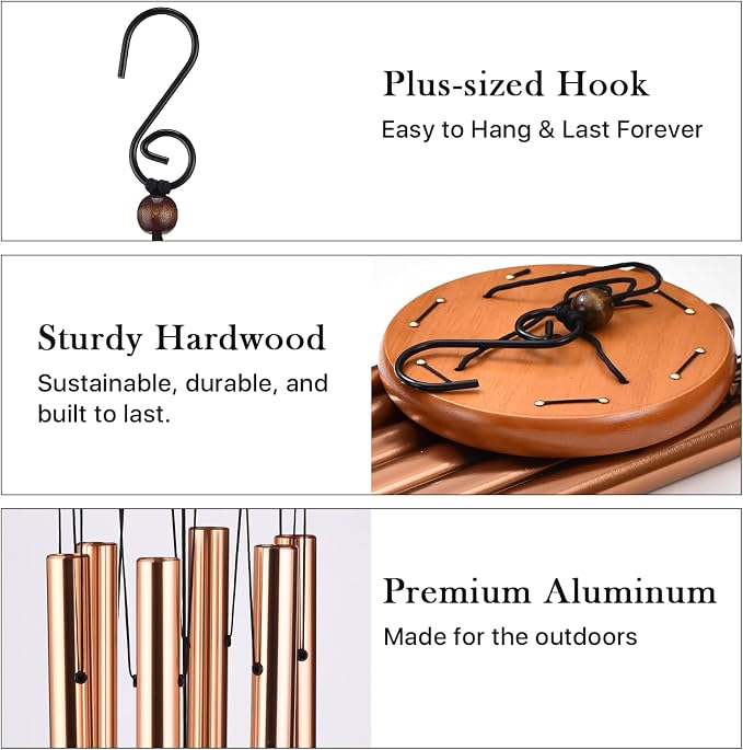 AMBOBE Memorial Wind Chimes Gifts, Sympathy Wind Chimes, Sympathy Gifts for Loss of Loved One, Bereavement Gift Baskets, Home Decor Outdoor Garden, Soothing Melodic Tones for Grieving Hearts
