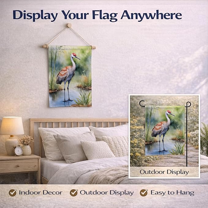 Caroline's Treasures Sandhill Crane Garden Flag Mailbox Flag Decorative Yard Flag Banner Outside Patio Artwork Yard Flower Beds, Garden Size, Multicolor