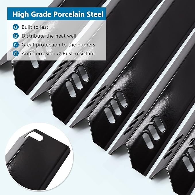 Criditpid Grill Heat Plates Shield for Dyna-glo DGF510SBP, DGF510SSP, Backyard Grill BY13-101-001-13, BY14-101-001-02, BY15-101-001-02, 15 Inch Flame Tamer Burner Cover for Dyna Glo Replacement Parts.