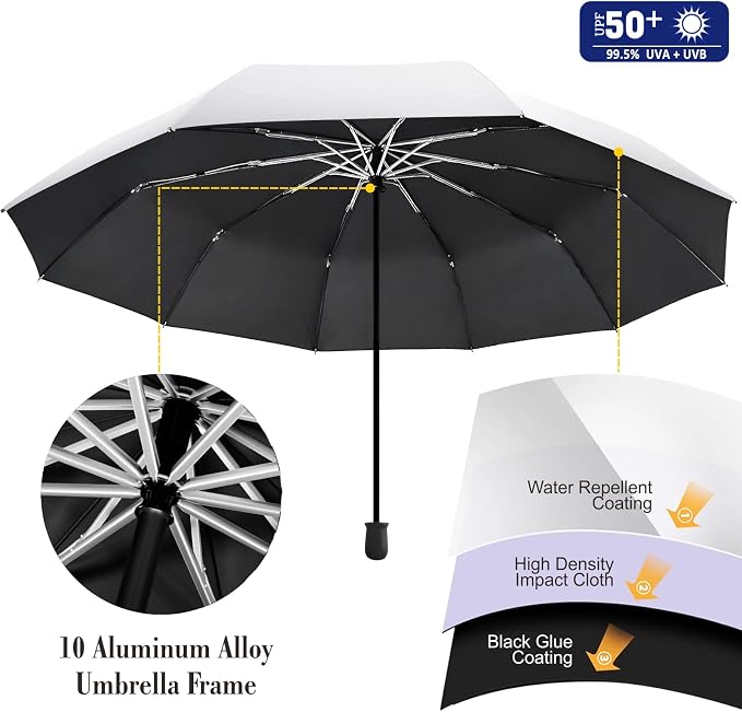 XLINGZA UPF 50+ UV Protection Beach Umbrella with Adjustable Universal Clamp