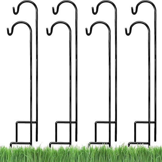 AshmanOnline Ashman Shepherd's Hooks 35 Inch (8 Pack), Black, Made of Premium Metal for Hanging Solar Lights, Bird Feeders, Mason Jars, Christmas Lights, Lanterns, Garden Stakes and Wedding Décor.