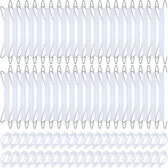 80Pcs Tomato Hooks with String, Support Hooks, Holder & Plant Support Clips with 33.3ft Twine to Prevent Pinching or Falling Off