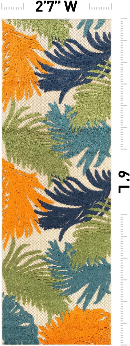 Rugshop Lucca Contemporary Floral Indoor/Outdoor 2' 7" X 6' Multi