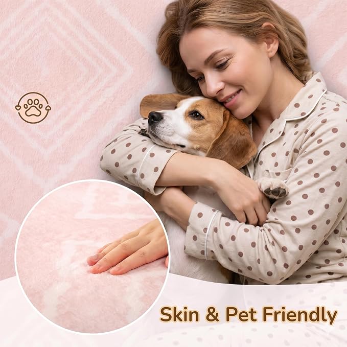 8'x10'Washable Area Rug for Living Room Bedroom Lightpink | Soft Western No Slip Low Pile Print Foldable Indoor for Kitchen Dining Room