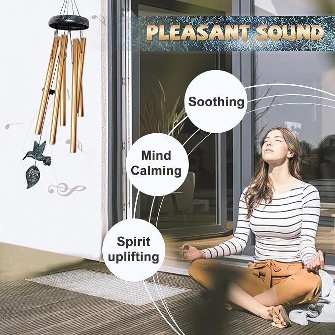 Sympathy Wind Chimes for Outside Deep Tone, Memorial for Loss of Loved One Prime, Bereavement Condolence Remembrance Funeral Gifts for Grieving Friends Loss of Mother Father