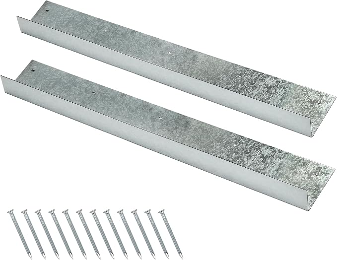 AIWFL 2PCS Roof Rain Diverter,3.28FT Rain Gutter Diverter Galvanized Steel Roofing Rainwater Diverter for House Shingle,0.06" Thick Rain Gutter Guards Diverter with 12 Corresponding Nails