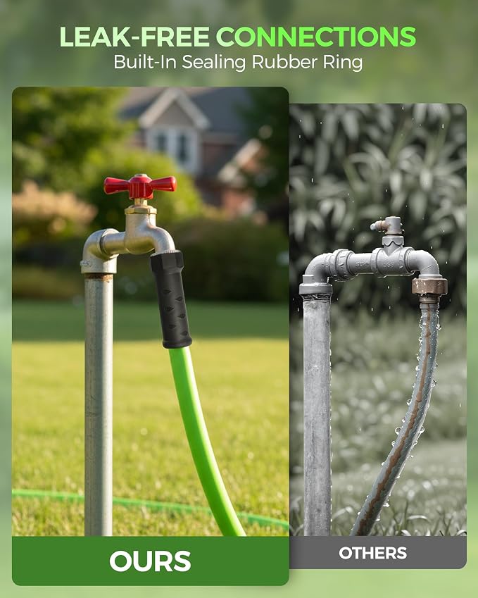 5FT x 5/8″ Garden Hose, Short Flexible Garden Hose with Swivel Handle, All-Weather Outdoor Use, 200 PSI Working, 450 PSI Burst, Lightweight Water Hose 5 Feet for Lawns, Yard, G5GH06