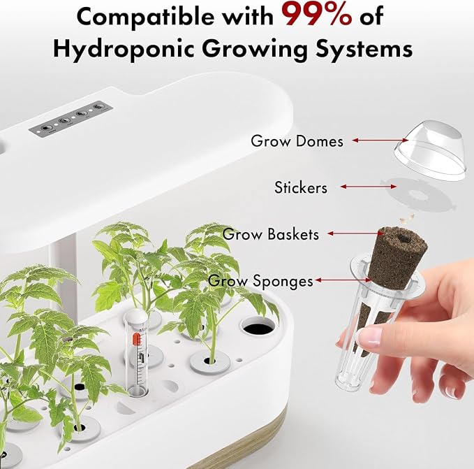 8-pod Red Strawberry & Tomato Seed Pod Kits for AeroGarden, Ahopegarden Hydroponics Growing System, 350+ Seeds (Include Red Strawberry, Tomato, Green Pepper, Eggplant, Peas, Cucumber, Okra, Pumpkin)