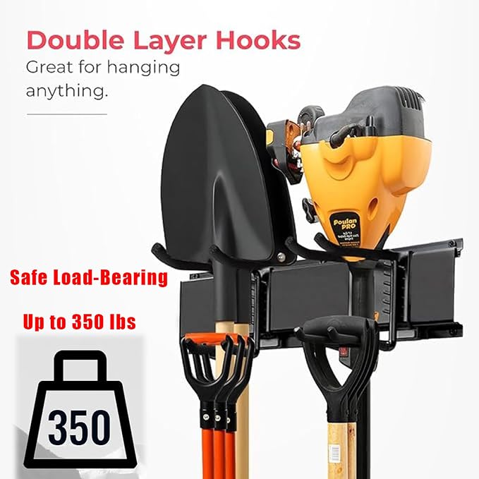 Garage Wall Organizer-Garden Tool Rack Wall Mount | Tool Hangers For Garage Wall,Suitable For Hanging Folding Chairs,Ladders,Shovels And Other Tools
