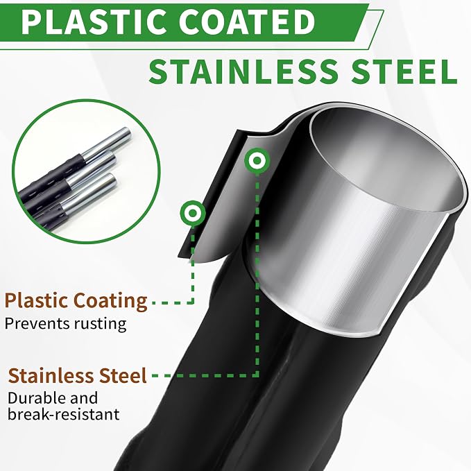 1 Pack Umbrella Trellis for Climbing Plants, 76 Inch Tall Adjustable Plant Support for Outdoor Indoor Garden, Sturdy Metal Core with Plastic Coating, Black
