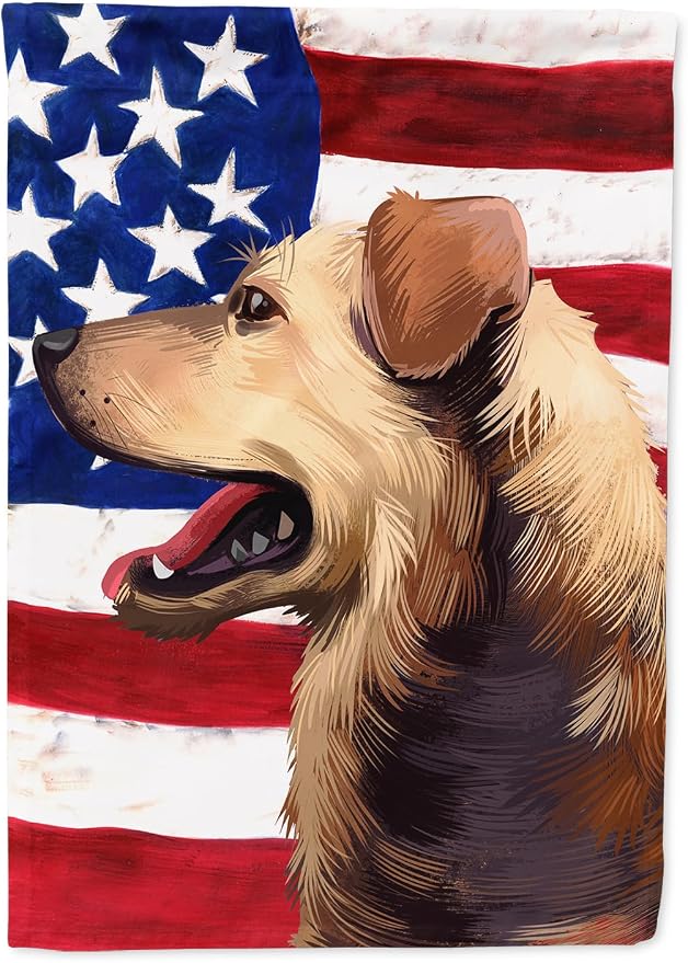 Caroline's Treasures CK6415CHF Austrian Pinscher American Flag House Flag Large Porch Sleeve Pole Decorative Outside Yard Banner Artwork Wall Hanging, Polyester, House Size, Multicolor