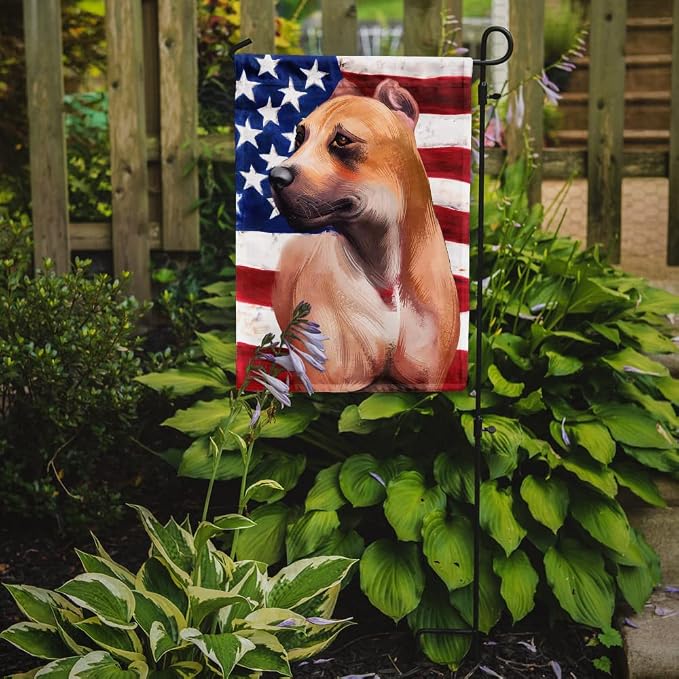 Caroline's Treasures CK6388GF Alano Espanol American Flag Garden Flag Mailbox Flag Decorative Yard Flag Banner Outside Patio Artwork Yard Flower Beds, Garden Size, Multicolor