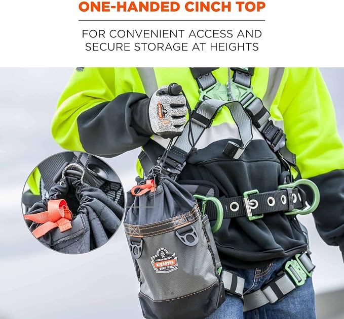 Ergodyne Arsenal 5926 Topped Bolt Bag Tool Pouch – Short, Polyester , Gray