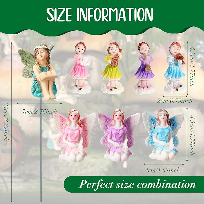Queekay 16 Pieces Fairies Accessories Miniature Fairies Decor Fairy Figurine for Outdoor Garden Yard Home Decoration