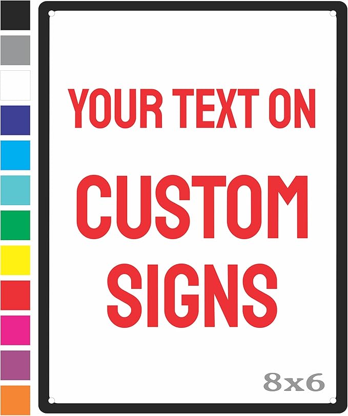 Custom Metal Sign for Outdoor and Indoor made from weatherproof non rusting aluminum. Full Color, UV Ink lasts years. Customized No Trespassing Signs, Personalized Delivery Signs for home or office. 8" x 6" - by ATX CUSTOM SIGNS