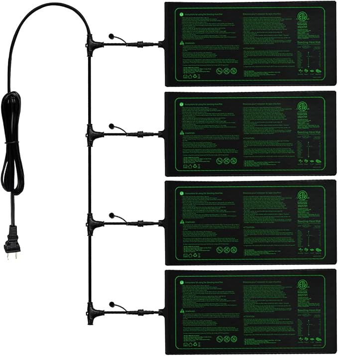 4in1 Seedling Heat Mat,Warm Hydroponic Heating Pad for Indoor Seed Starting,Brewing and Greenhouses,Durable Waterproof Germination Station Heat Mat (20" x 10"- Heat Mat)