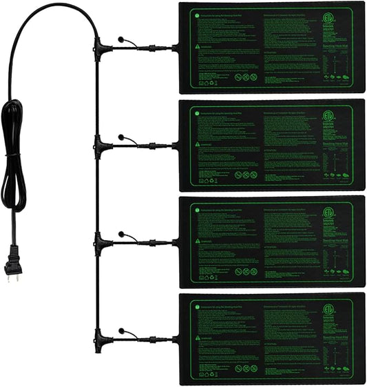 4in1 Seedling Heat Mat,Warm Hydroponic Heating Pad for Indoor Seed Starting,Brewing and Greenhouses,Durable Waterproof Germination Station Heat Mat (20" x 10"- Heat Mat)