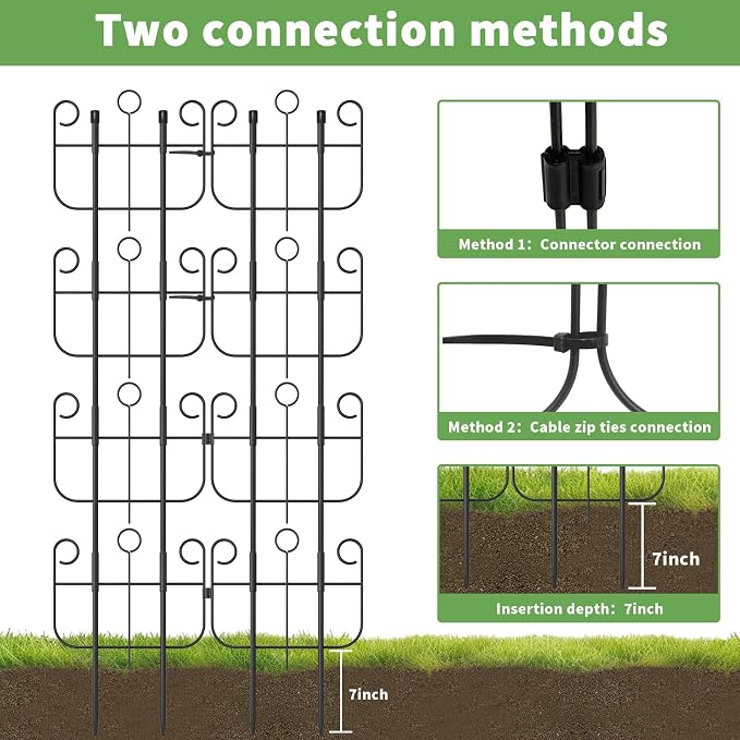 Garden Trellis for Climbing Plants Outdoor, Expandable Heavy-Duty Metal Trellis for Tall Plants, Flowers Vine Ivy, Sturdy Houseplant Pothos Plant Climber Support
