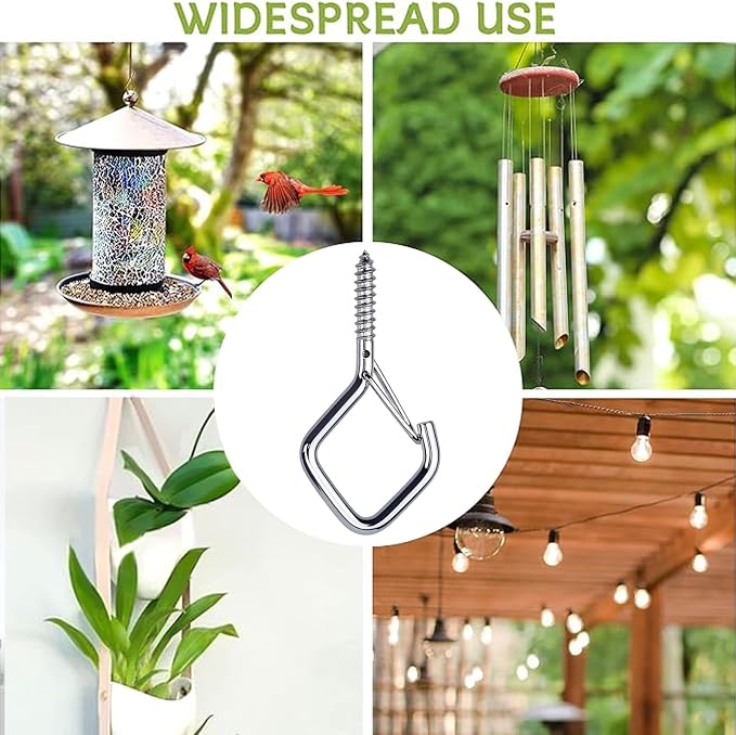 42 PCS Metal Sliver Eye Screw Hooks for Hanging Heavy Duty.Windproof Ceiling Hooks for Hanging Plants,Cup,Wind Chime,Bird Feeders,Christmas String Lights at Indoor&Outdoor 2.2 Inch