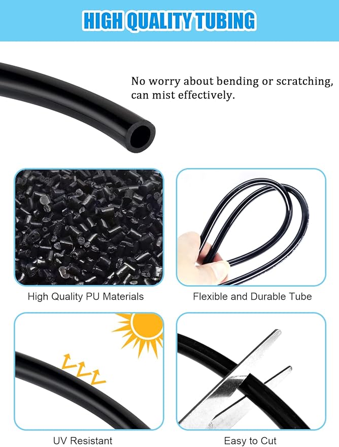 Tesmotor Misters for Outside Patio, Outdoor Misters for Patio Garden Lawn Pool Umbrella Trampoline