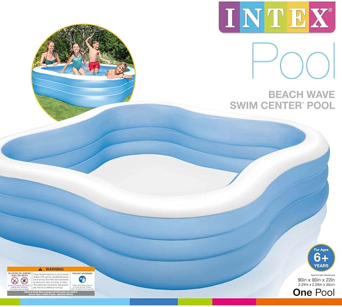 Intex 57495EP 90" X 90" X 22" Swim Center Family Pool Assorted Colors