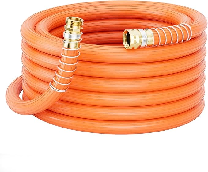 SPECILITE 3/4'' Heavy Duty Rubber Garden Hose 25FT, 1300psi Burst, 450psi Working, Hot/Cold Water Hose, -50℉ -170℉, 5 Layered Pipe, UV Resistant, 3/4" Brass Fittings for Outdoor, Agriculture