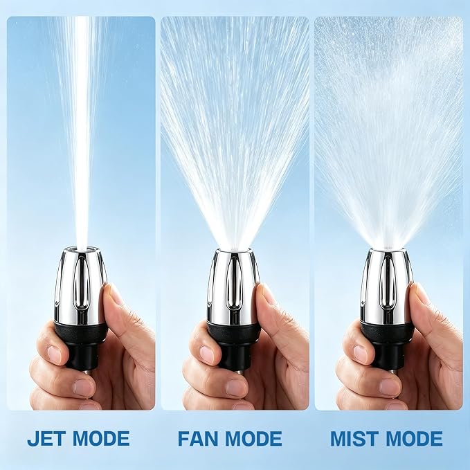 Pressure Washer Gun, High Pressure Hose Nozzle with 360° Rotating Head, 3 Adjustable Spray Modes, Power Washer Nozzle for 3/4" Garden Hose, Suitable for Car Yard Patio Pets Washing
