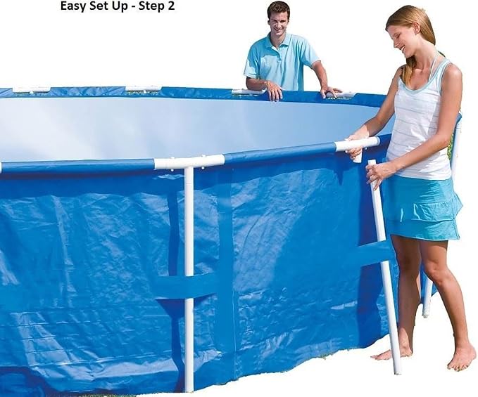 Bestway 15 Foot x 48 Inch Durable Steel Pro Frame Above Ground Pool with Repair Patch Kit and FlowClear 1000 GPH Cartridge Filter Pump