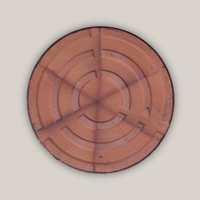 Ceramic 13.5 Inch Plant Saucers (Pack of 2) - Round Oxide Flower Pot Trays - Handcrafted, Durable Planter Bases