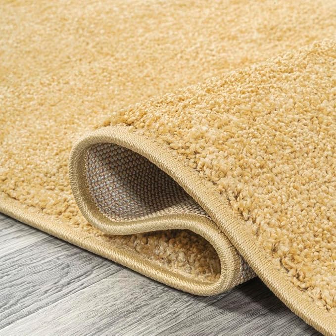 JONATHAN Y Haze Solid Low-Pile Mustard Runner Rug 2x10, Coastal,Bohemian,Minimalist,Classic, Easy-Cleaning for Living Room,Bedroom,Kitchen,Pet Friendly,Non-Shedding (SEU100B-210)