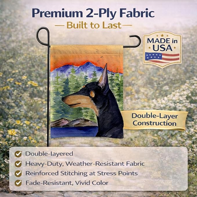 Caroline's Treasures SS8433GF Manchester Terrier Garden Flag Mailbox Flag Decorative Yard Flag Banner Outside Patio Artwork Yard Flower Beds, Garden Size, Multicolor
