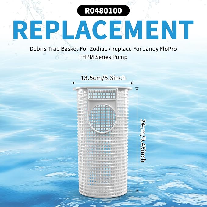 R0480100 Pump Debris Trap Basket For Zodiac, Fit For Jandy For FloPro For FHPM Series Pump, Swimming Pool Debris Catcher, Pool Filter Basket(1pc)