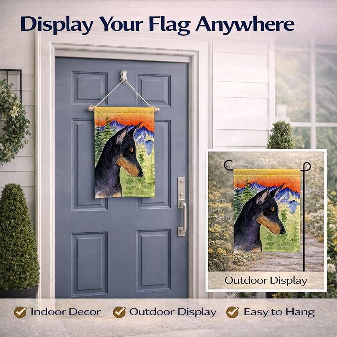 Caroline's Treasures SS8425GF Manchester Terrier Garden Flag Mailbox Flag Decorative Yard Flag Banner Outside Patio Artwork Yard Flower Beds, Garden Size, Multicolor
