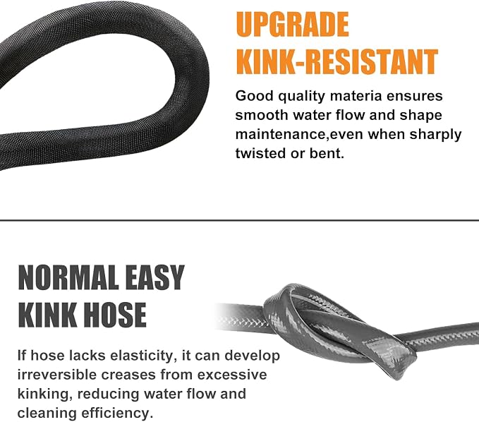 Garden Hose 50FT, Camper Water Hose with Nozzle Ultra-Light & Flexible Garden Water Hose - Burst-Resistant, Kink-Free, High-Pressure Use for Lawns, Gardens, and Outdoor Cleaning