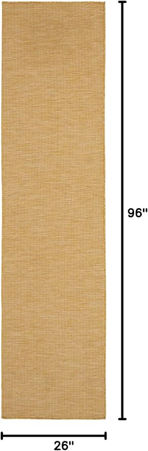 Nourison Home Positano Yellow 2'2" x 8' Area Rug - Easy Clean, Non Shedding, Bed Room, Living Room, Dining Room, Kitchen (8' Runner)