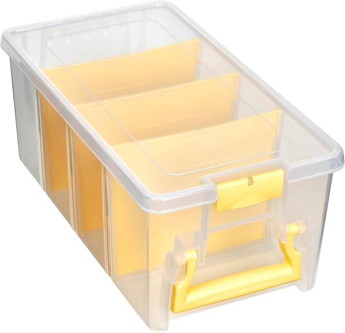 ArtBin 6925JY Semi Satchel with Yellow Accents Storage Container, Clear (Pack of 4)