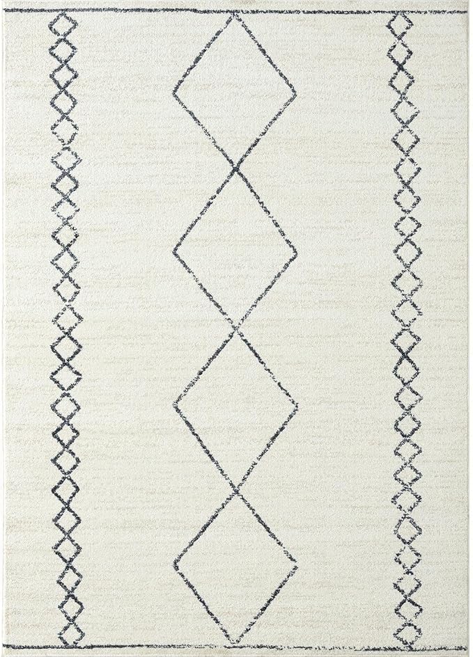LUXE WEAVERS Daphnes Cream 5x7 Boho Moroccan Geometric Area Rug 2735