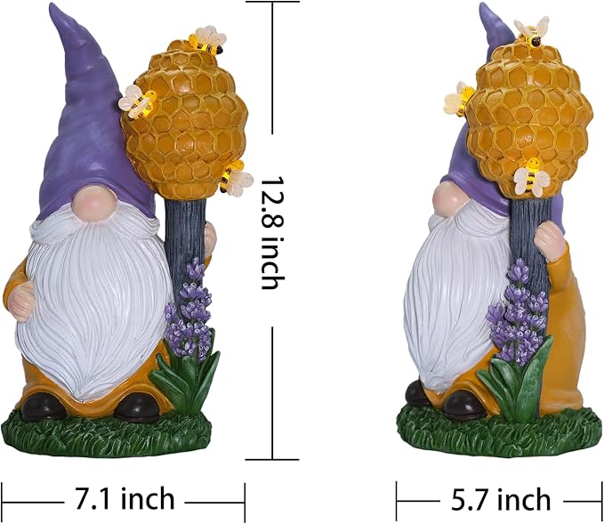 Solar Garden Outdoor Statues Gnomes Statues Yard Resin Decoration Gift Handmade Housewarming Gift for Patio Yard Lawn Waterproof Cracking