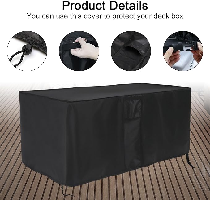 Outdoor Deck Storage Box Cover for Keter Denali 150 Gallon Deck Boxes,Waterproof Patio Storage Box Cover - 61 X 28 X 28 Inch