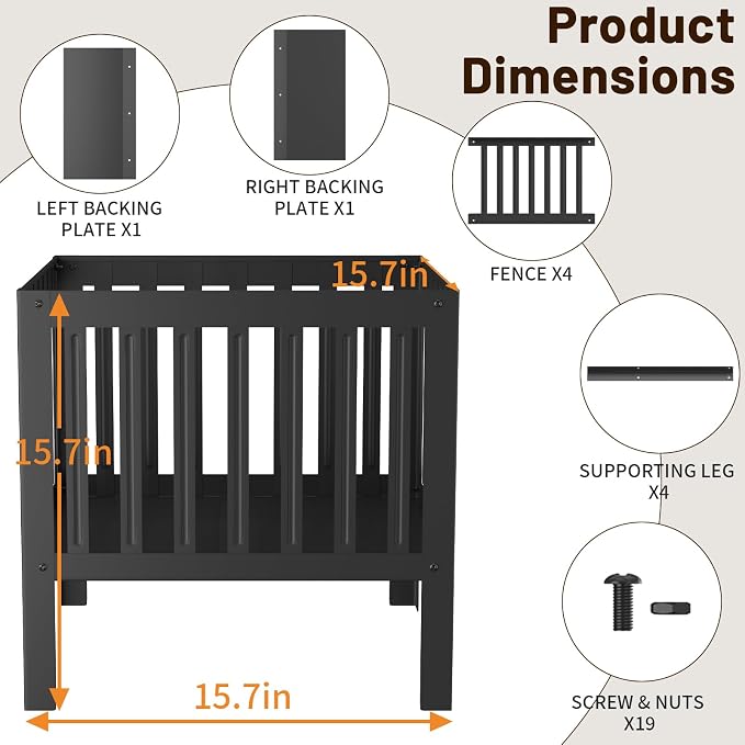 TBMLC 16-Inch Square Steel Grating Fire Pit in Black - Portable and Durable,Perfect for Backyard, Camping, and Bonfire Gathering Outdoor