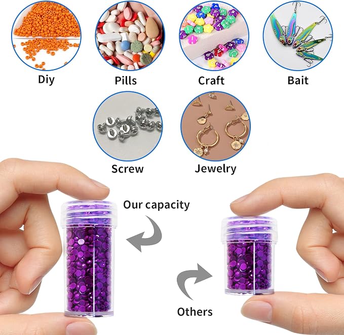 ZORETCO Diamond Painting Storage Box, 120 Slots Bead Storage Containers with Tools Kit for Diamond Art Accessories Craft Jewelry Beads Organizer
