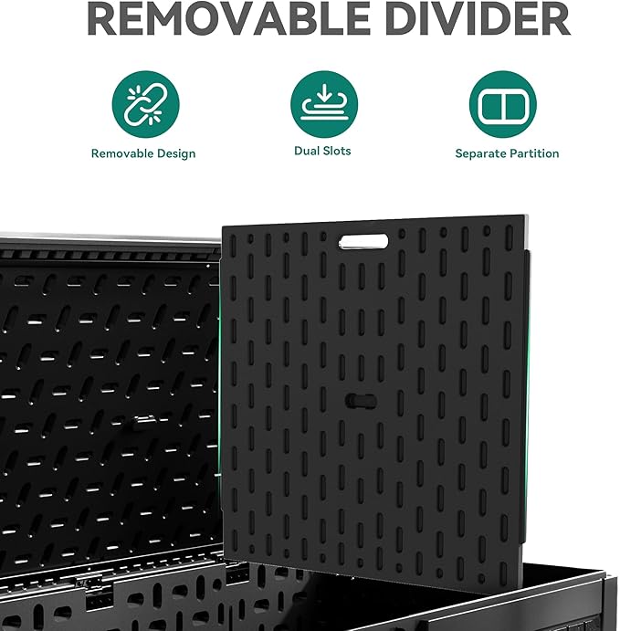 YITAHOME 260 Gallon Double-Wall Deck Box with Divider & Side Handles | Outdoor Large Storage for Patio Furniture Cushions, Garden Pool Accessories, Water Resistant & Lockable