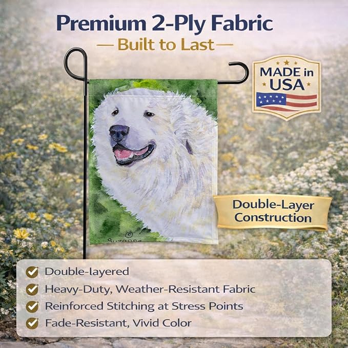 Caroline's Treasures SS8981GF Great Pyrenees Garden Flag Mailbox Flag Decorative Yard Flag Banner Outside Patio Artwork Yard Flower Beds, Garden Size, Multicolor