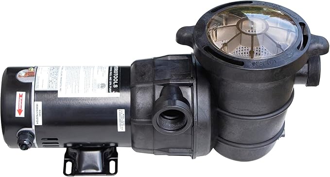 SWIMLINE HYDROTOOLS Model 716061S Hydro-Flo Above-Ground Pool Replacement Pump, Horizontal Discharge - 0.75 HP, 3,720 GPH, 115V/60Hz, Single Speed, for Sand, Cartridge & DE Filter Systems | Above-ground Pool Pump, 0.75 HP, 3, 720 GPH, Horizontal Discha...
