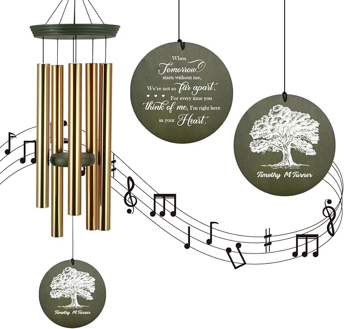Astarin Personalized Memorial Wind Chimes Gift for Loss of a Loved One,Customized Sympathy Wind Chimes,Bereavement/Memorial Gifts in Memory of Loved One Loss for Outside(Produced in Texas)
