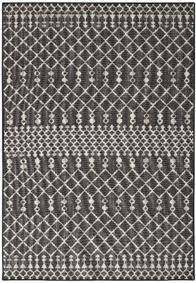 Nourison Home Positano Black 7' x 10' Area Rug - Easy Clean, Non Shedding, Bed Room, Living Room, Dining Room, Kitchen (7' x 10')