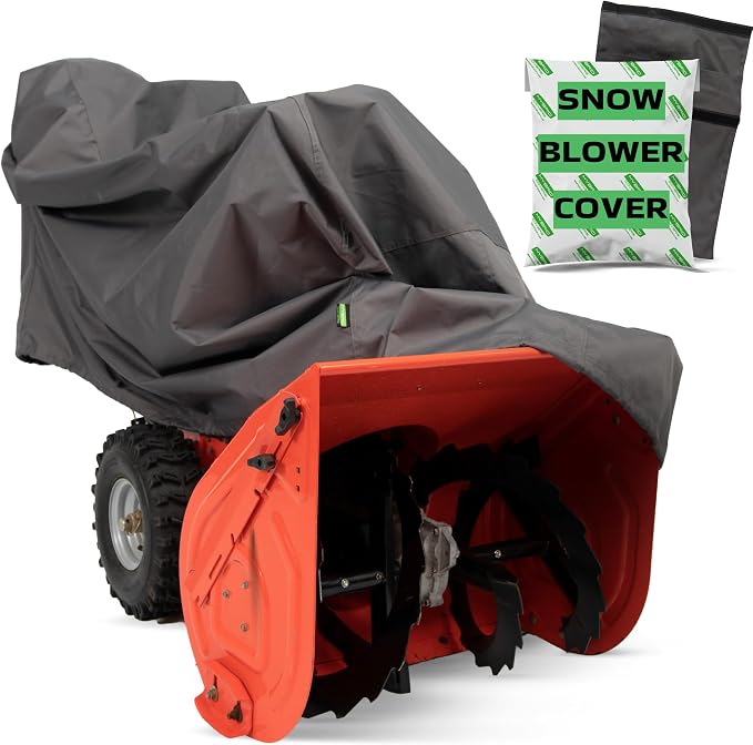 Snow Blower Cover Heavy Duty 600D Waterproof Outdoor Snow Thrower Cover, Universal Fit for Two Stage (60" x 33" x 45") – Fade Resistant, UV Protection, Secure Windproof Buckle