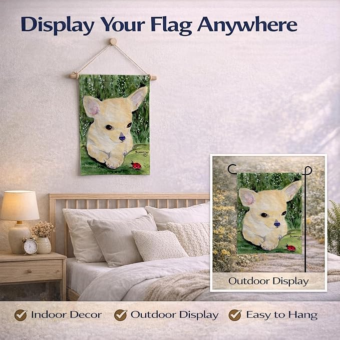 Caroline's Treasures SS1010GF Chihuahua Garden Flag Mailbox Flag Decorative Yard Flag Banner Outside Patio Artwork Yard Flower Beds, Garden Size, Multicolor